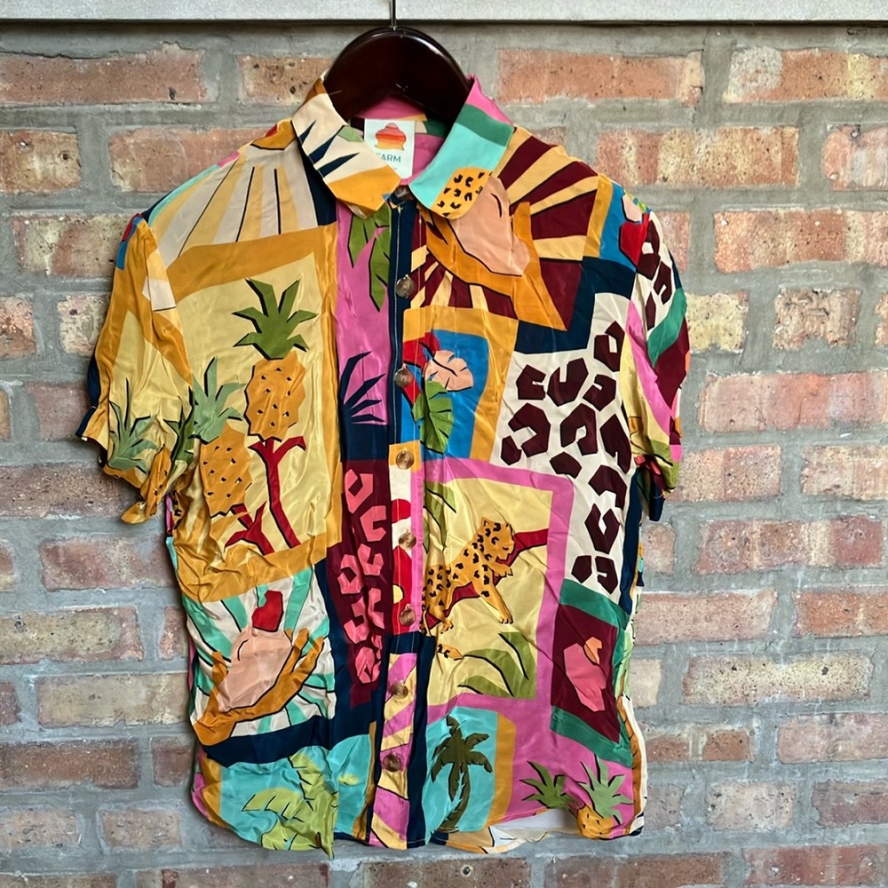 FARM Rio 
TROPICAL COLLAGE
PAJAMA SHIRT
TROPICAL COLLAGE